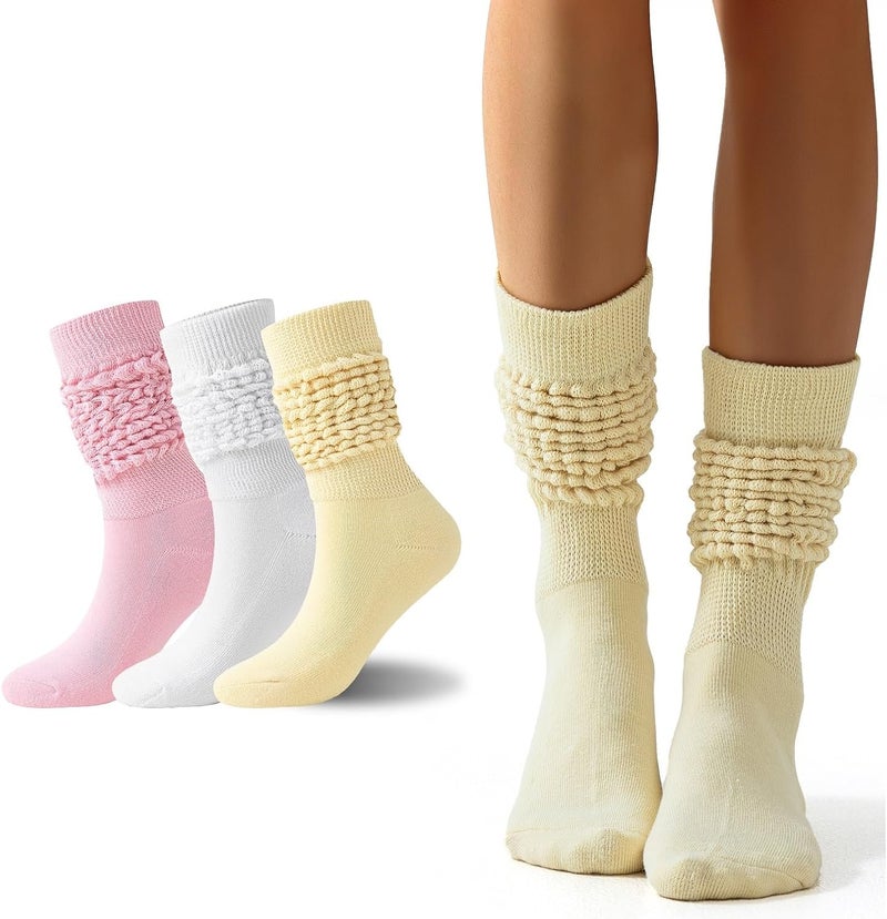 Flydo Store Womens Slouch Sock Scrunch Socks Soft Long Boot Socks for Women Stacked High Sock 2-3 PACK - Image 1